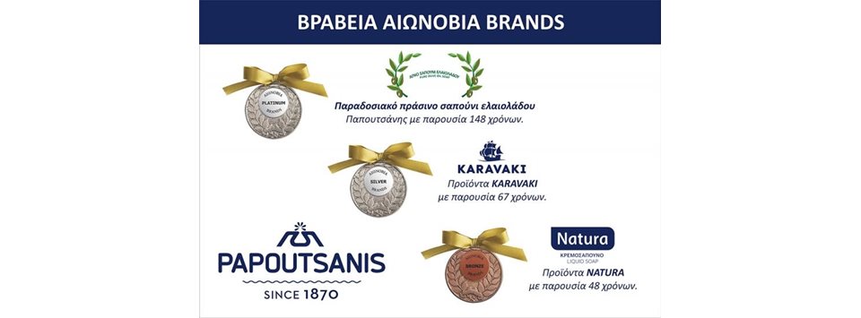 Τριπλή διάκριση της Παπουτσάνης στα βραβεία «Αιωνόβια Brands»